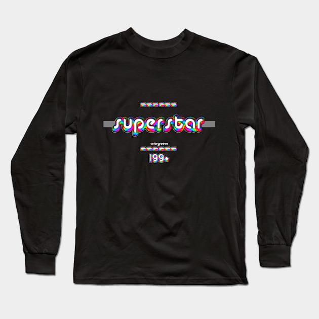 superstar 1990 ColorGroove Retro-Rainbow-Tube nostalgia (wf) Long Sleeve T-Shirt by Blackout Design